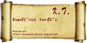 Kopácsi Teréz névjegykártya