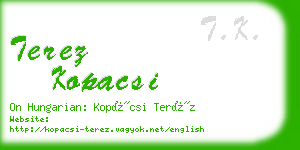 terez kopacsi business card